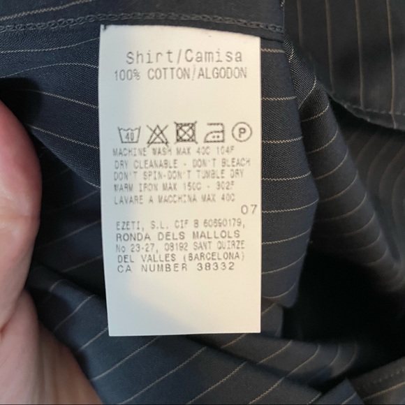 Ermenegildo Zegna Men's Black with Brown Striped Button Down Shirt Size Small - Picture 5 of 5